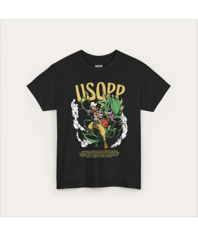 Чорна футболка Usopp Sniper God з аніме-принтом