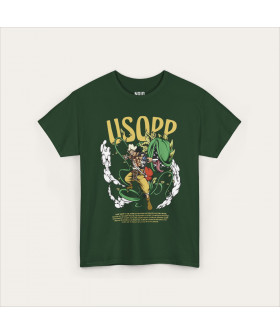 Темно-зелена футболка Usopp Sniper God з аніме-принтом