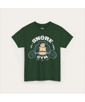 Темно-зелена футболка Snorlax Snore Gym з аніме-принтом
