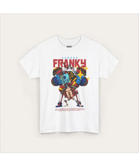 Біла футболка Franky Super Cyborg з аніме-принтом