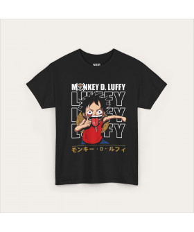Чорна футболка Luffy Tongue Out з аніме-принтом