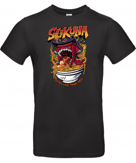 Унісекс чорна футболка з аніме-принтом «Sukuna Ramen»