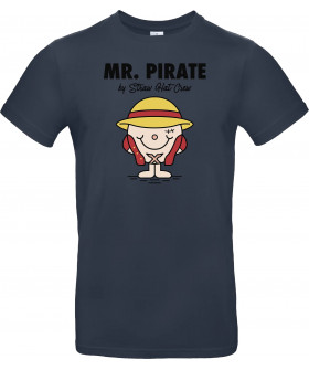 Унісекс темно-синя футболка з аніме-принтом «The Little Mr Pirate»