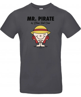 Унісекс сіра футболка з аніме-принтом «The Little Mr Pirate»