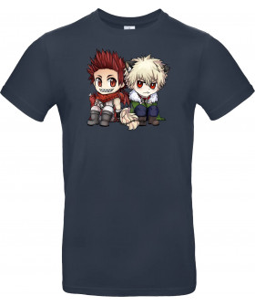 Унісекс темно-синя футболка з аніме-принтом «Kirishima x Bakugou»