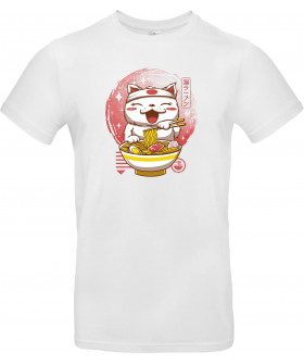 Футболка Білий з принтом «Neko Ramen»