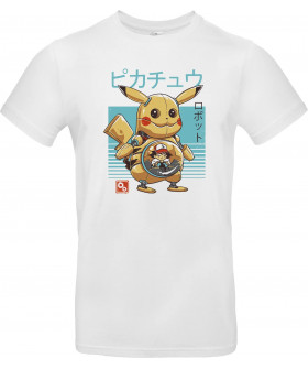 Футболка Білий з принтом «Pika Bot»
