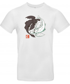 Футболка Білий з принтом «Yin Yang Dragons»