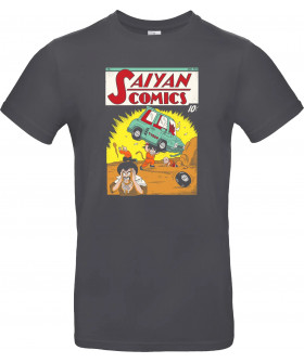 Футболка Сірий з принтом «Sayan Comics #1»
