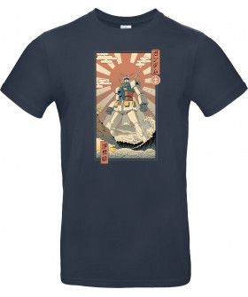 Футболка Темно-синій з принтом «Mobile Suit Ukiyo-e»