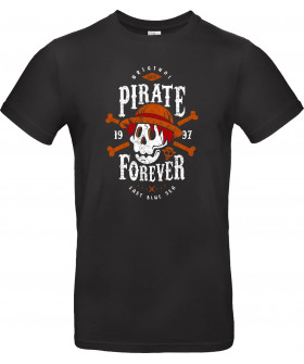 Футболка Сірий з принтом «Wanted Pirate Forever»