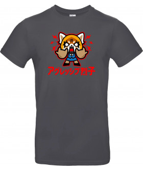Футболка Білий з принтом «Chibi Aggretsuko»