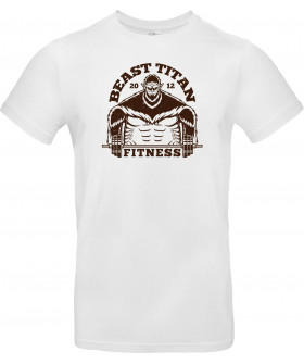 Футболка Білий з принтом «Beast Titan Fitness»