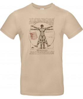 Футболка Сірий з принтом «Vitruvian Eren»