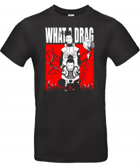 Футболка Чорний з принтом «What A Drag»