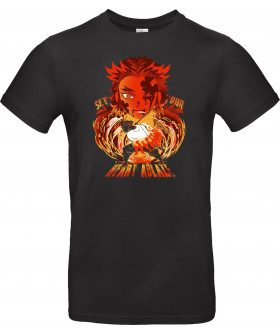 Футболка Чорний з принтом «Flame Hashira»