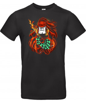 Футболка Чорний з принтом «Hinokami Kagura - Dance of Fire God»