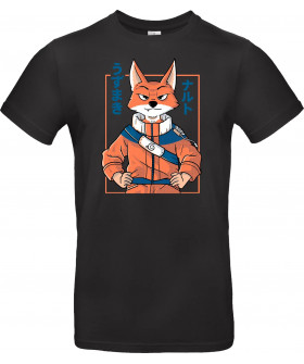 Футболка Сірий з принтом «Anime Fox»