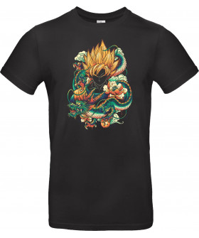 Футболка Чорний з принтом «Colorful Dragon»