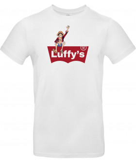 Унісекс сіра футболка з аніме-принтом «Luffy's»