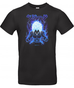 Футболка Чорний з принтом «Prince Saiyan Blue»