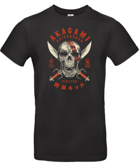 Унісекс темно-синя футболка з аніме-принтом «Realistic Akagami Jolly Roger»