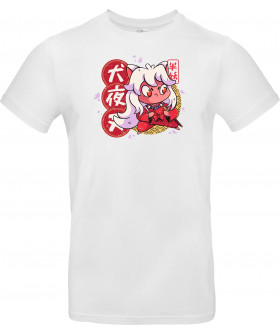Футболка Білий з принтом «Cute Inugami»
