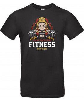 Футболка Темно-синій з принтом «Flame Breathing Fitness»