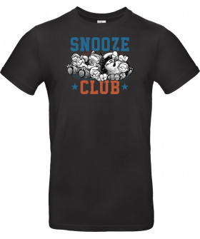Унісекс темно-синя футболка з аніме-принтом «Snooze Club»