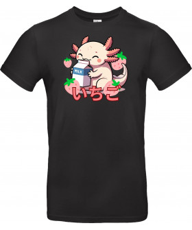 Футболка Білий з принтом «cute axolotl»