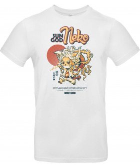 Футболка Білий з принтом «Sun God Neko on White 2»