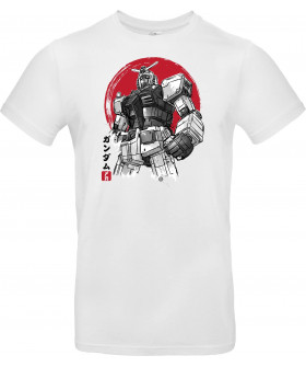 Футболка Білий з принтом «Gundam sumi e»