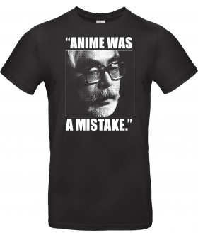 Футболка Чорний з принтом «Anime was a mistake»