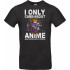 Унісекс чорна футболка з аніме-принтом «I Only Care About Anime & 3 People»