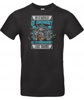 Футболка Чорний з принтом «Be Extraordinary Like Anime»