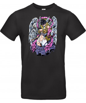 Футболка Сірий з принтом «Angewomon»