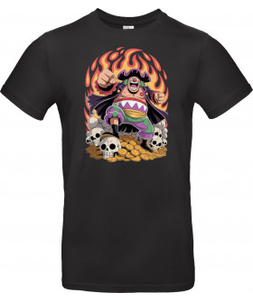 Футболка Сірий з принтом «Buggy the Clown Pirate Pirate King Treasure Art»