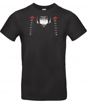 Футболка Чорний з принтом «Itachi Uchiha Mangekyo Sharingan Minimalist Shinobi Art»