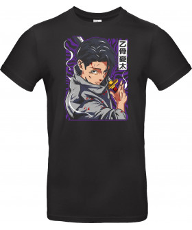 Футболка Чорний з принтом «Yuta Okkotsu Cursed Sword Jujutsu Anime Art»
