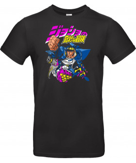Футболка Чорний з принтом «Jotaro Kujo and Star Platinum Jojo's Jojo Art»
