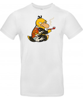 Футболка Сірий з принтом «Psyduck Japanese Yakuza Tattoo Pop Culture Art»