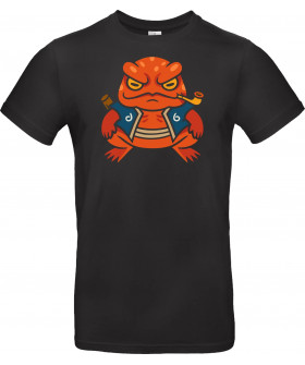 Унісекс сіра футболка з аніме-принтом «Grumpy Toad Master»