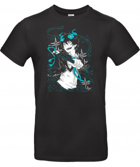 Футболка Чорний з принтом «Rin Okumura - Blue Exorcist»