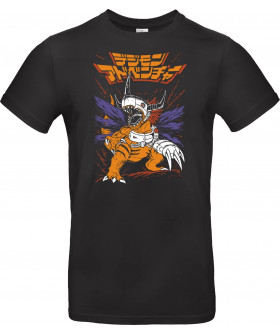 Футболка Чорний з принтом «MetalGreymon - Digital Adventure»