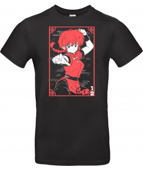 Футболка Чорний з принтом «Ranma Saotome Girl - Ranma ½»