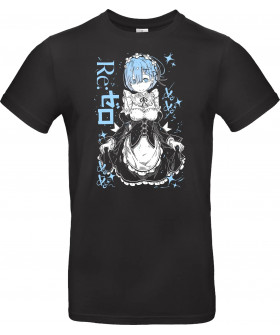 Футболка Чорний з принтом «Rem - Re-Zero»