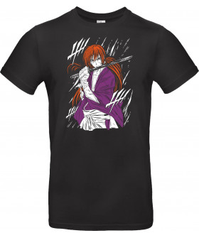 Футболка Чорний з принтом «Himura Kenshin - Rurouni Kenshin»