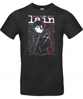 Футболка Чорний з принтом «Lain Iwakura - Serial Experiments Lain»