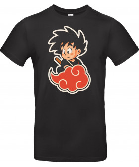 Унісекс сіра футболка з аніме-принтом «Cute Kid Goku»