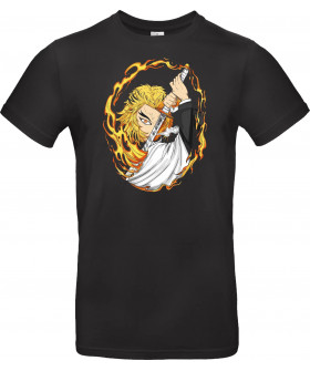 Футболка Чорний з принтом «Rengoku s Flame Hashira Spirit»